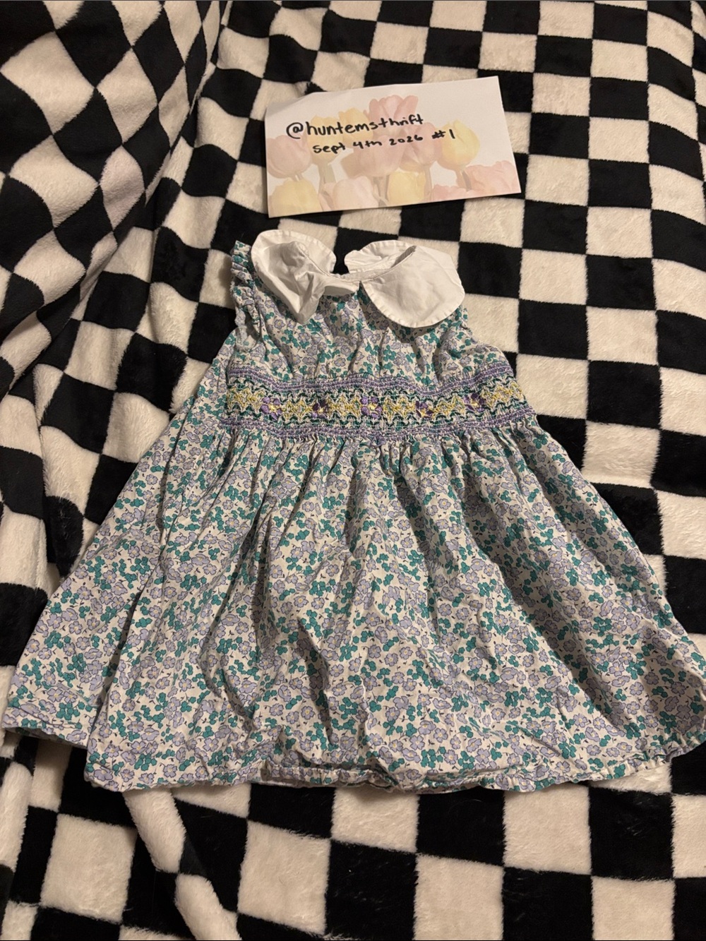 12 month collared 100% cotton dress